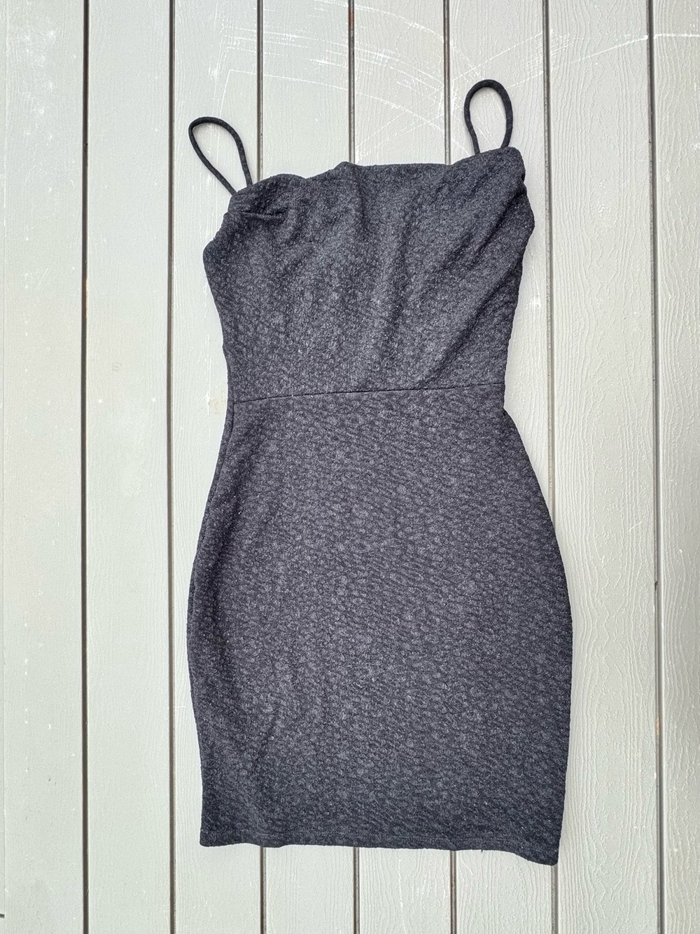 Windsor Charcoal Gray Spaghetti Strap Mini Dress